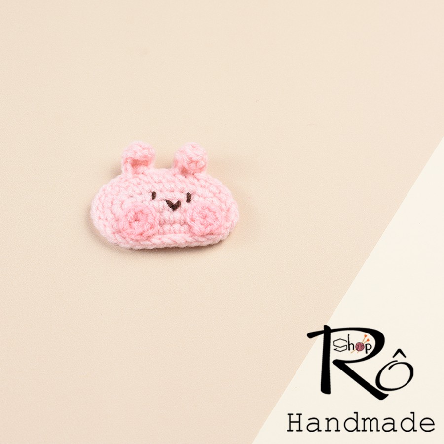 Kẹp tóc thỏ hồng dễ thương cho nữ và bé gái 5.5cm |Cặp tóc len 5.5cm |Shop Rô Handmade - Ảnh 2