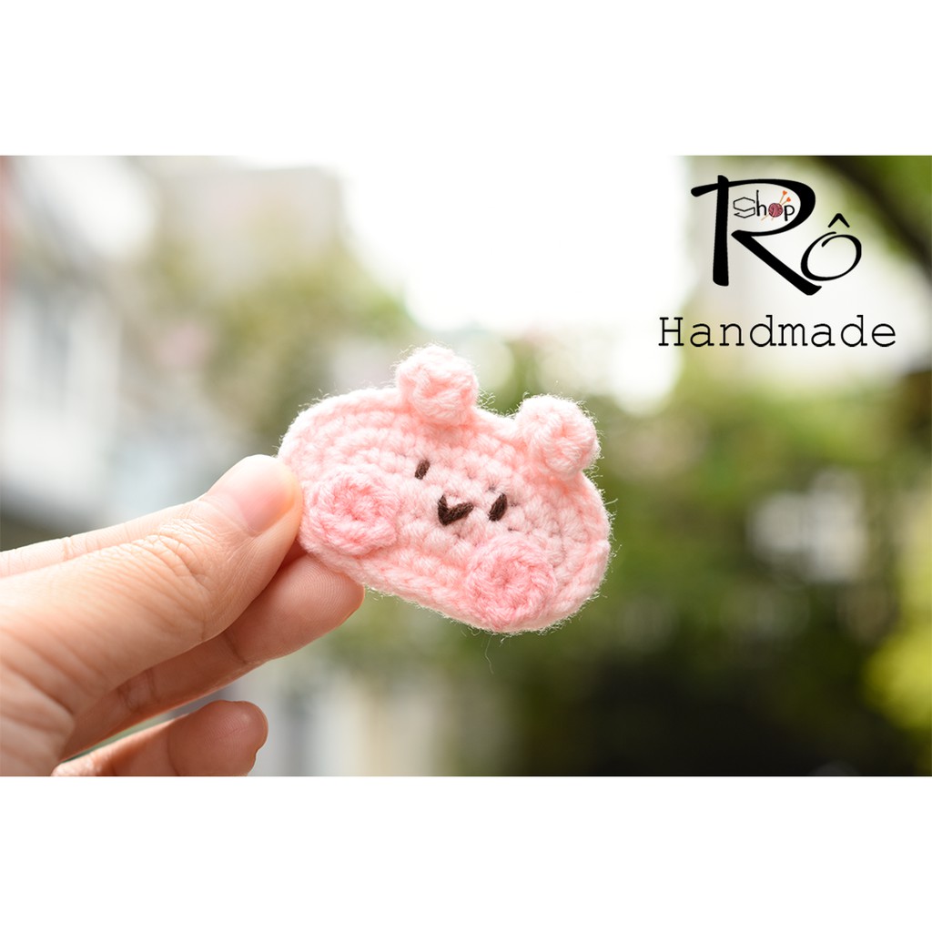 Kẹp tóc thỏ hồng dễ thương cho nữ và bé gái 5.5cm |Cặp tóc len 5.5cm |Shop Rô Handmade - Ảnh 3