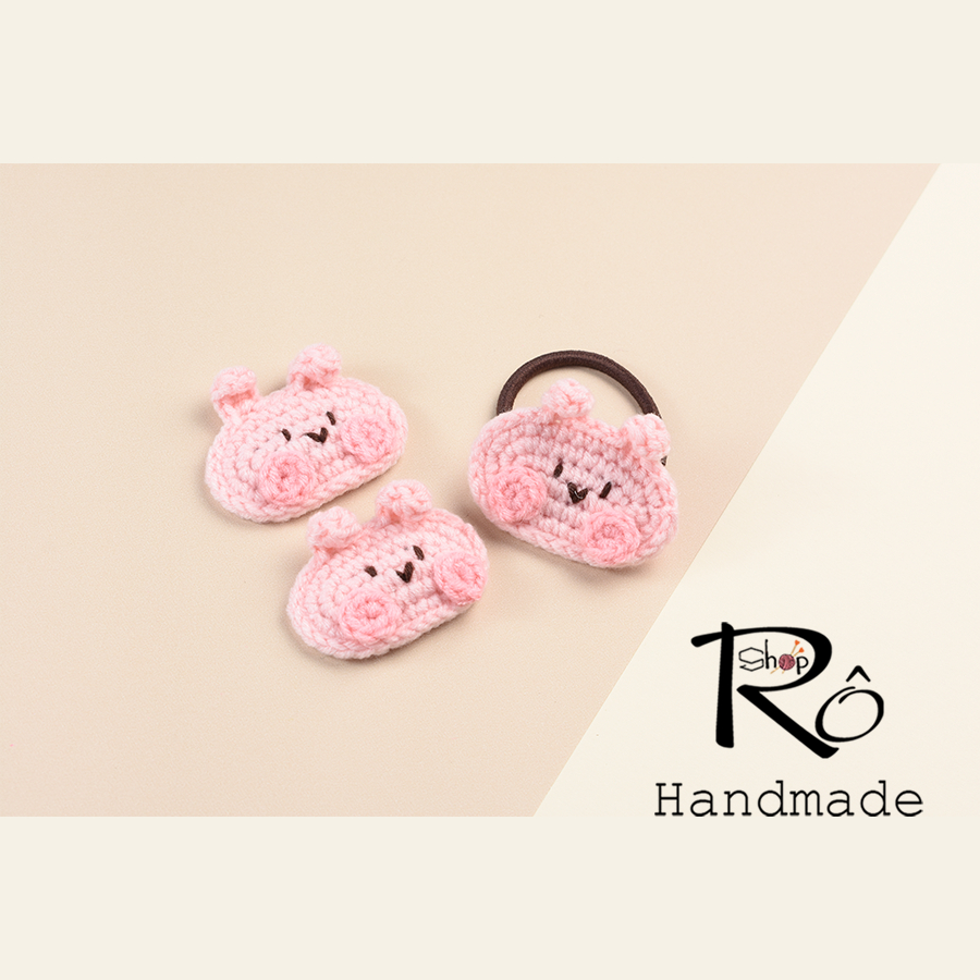 Kẹp tóc thỏ hồng dễ thương cho nữ và bé gái 5.5cm |Cặp tóc len 5.5cm |Shop Rô Handmade - Ảnh 4