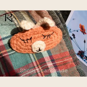 Alternative view of Kẹp tóc thỏ nâu cute bằng len cho nữ và bé gái 5.5cm |Cặp tóc mái xinh xắn |Shop Rô Handmade