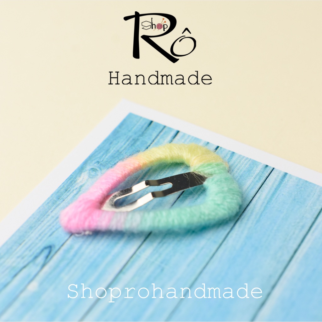 Kẹp tóc hình ngôi sao năm cánh len cute cho bé gái 3cm |Cặp tóc mái bên đẹp |Shop Rô Handmade - Ảnh 3