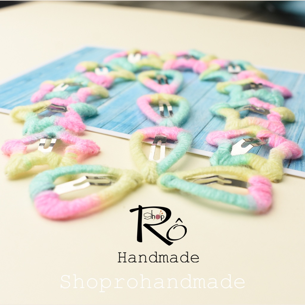 Kẹp tóc hình ngôi sao năm cánh len cute cho bé gái 3cm |Cặp tóc mái bên đẹp |Shop Rô Handmade - Ảnh 4