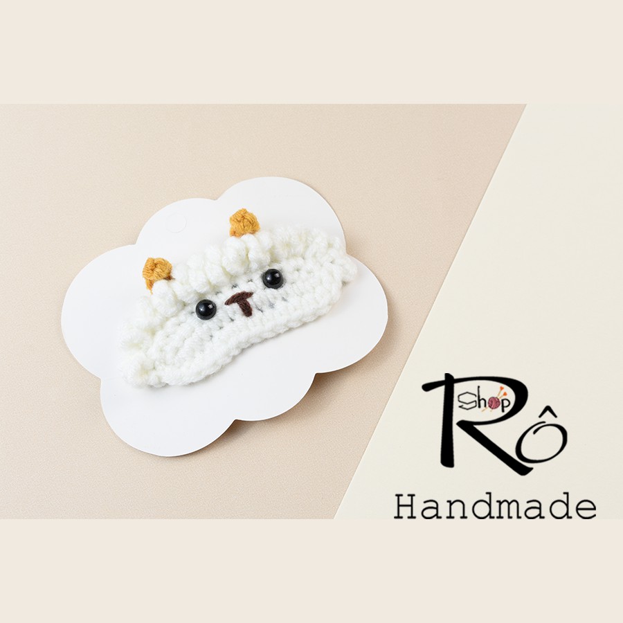 Kẹp tóc con cừu bông dễ thương cho nữ và bé gái 6cm |Cặp tóc mái len Handmade |Shop Rô Handmade - Ảnh 6