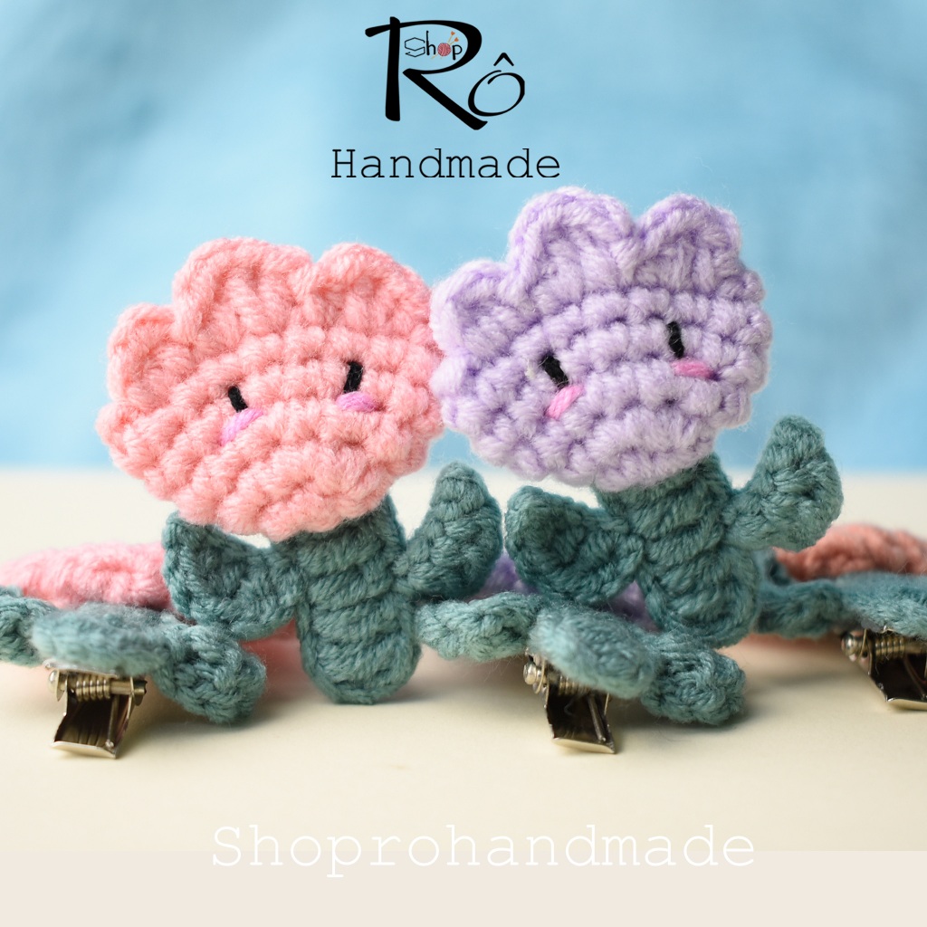 Kẹp tóc hình bông hoa ngộ nghĩnh cho nữ và bé gái 4.5cm |Cặp tóc mái dễ thương |Shop Rô Handmade - Ảnh 4