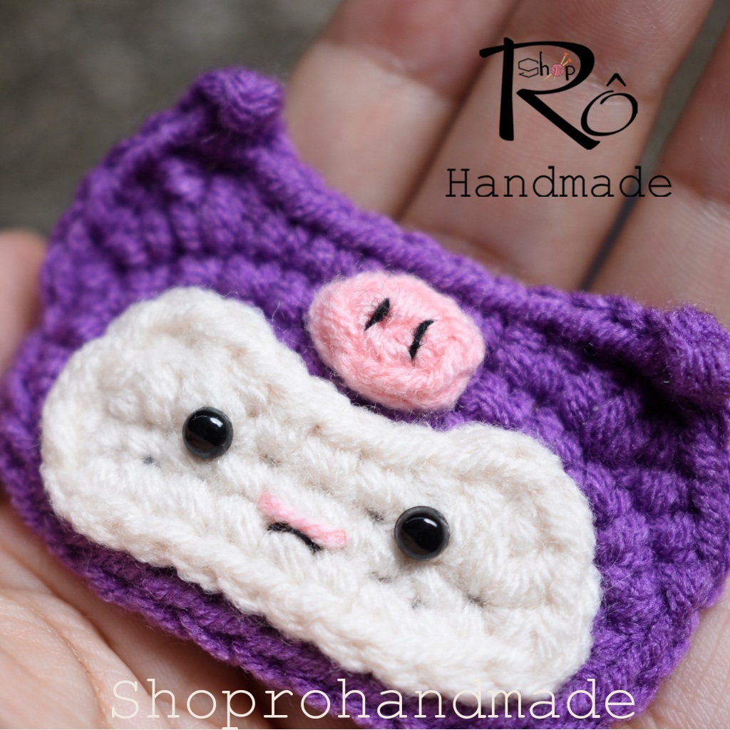 Kẹp tóc Kuromi siêu cute cho nữ và bé gái 6cm |Cặp tóc len phong cách đáng yêu |Shop Rô Handmade - Ảnh 9