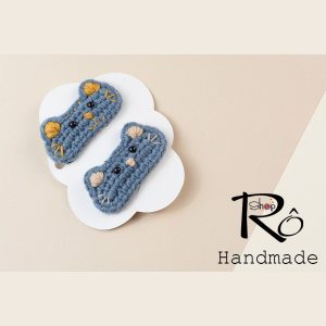 Kẹp tóc mèo Tom cute cho nữ và bé gái 5cm |Cặp tóc mái đáng yêu |Shop Rô Handmade