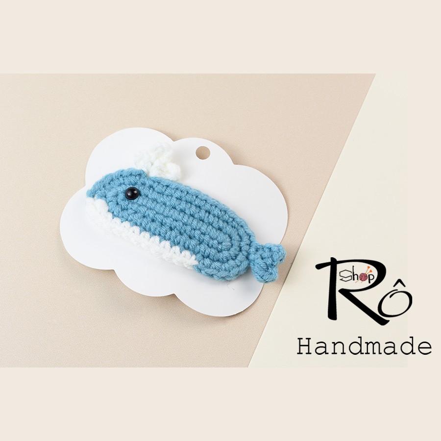Kẹp tóc con cá heo bơi lượn cute cho nữ và bé gái 6cm |Cặp tóc mái hình thú |Shop Rô Handmade - Ảnh 3
