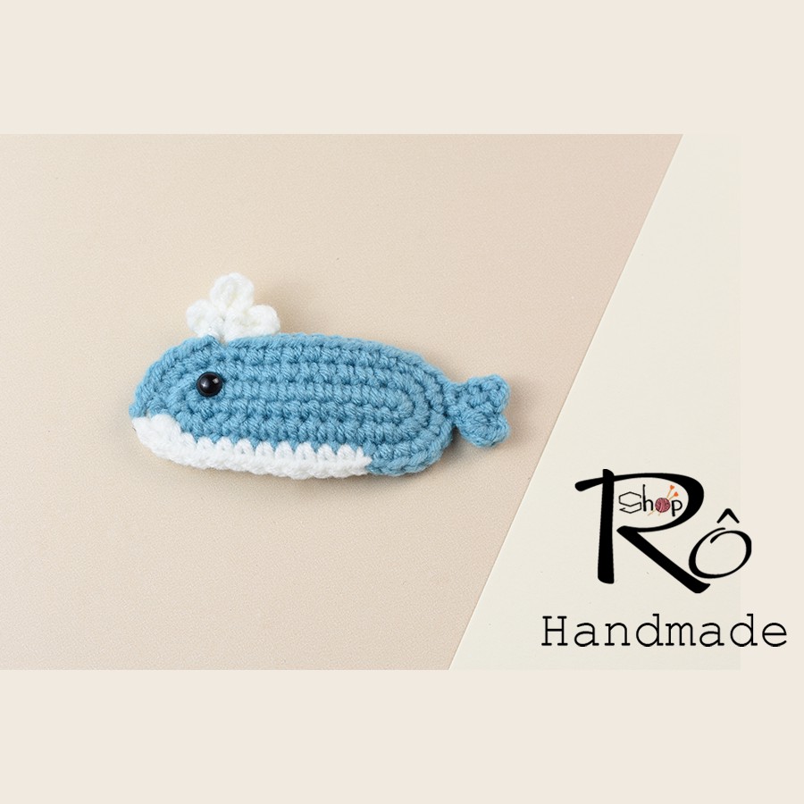 Kẹp tóc con cá heo bơi lượn cute cho nữ và bé gái 6cm |Cặp tóc mái hình thú |Shop Rô Handmade - Ảnh 4
