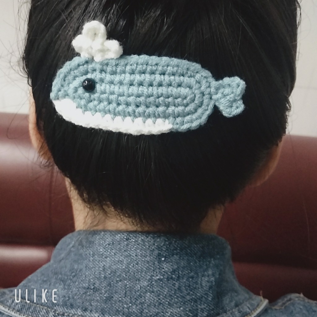 Kẹp tóc con cá heo bơi lượn cute cho nữ và bé gái 6cm |Cặp tóc mái hình thú |Shop Rô Handmade - Ảnh 2