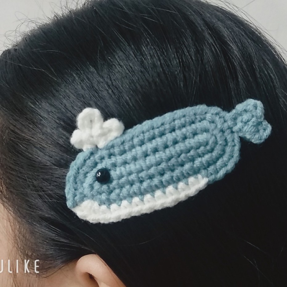 Kẹp tóc con cá heo bơi lượn cute cho nữ và bé gái 6cm |Cặp tóc mái hình thú |Shop Rô Handmade - Ảnh 5