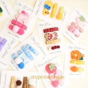 Set 4 kẹp tóc mix nhiều màu tím, đỏ, xanh cho nữ và bé gái siêu xinh 4.5cm |Shop Rô Handmade