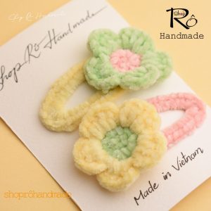 Kẹp tóc mái bông hoa size to handmade cho nữ và bé gái siêu cute 6cm |Shop Rô Handmade