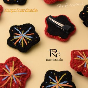 Kẹp tóc ngôi sao lễ hội cho nữ và bé gái 4.5cm |Cặp tóc mái kiểu dễ thương |Shop Rô Handmade