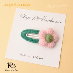 Kẹp tóc hoa Baby Pink cho nữ và bé gái 4cm, 6cm |Cột tóc Handmade dễ thương |Shop Rô Handmade