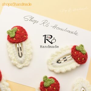 Alternative view of Kẹp tóc dâu tây Hàn quốc cho bé 5,5cm|Cặp tóc mái đáng yêu |Shop Rô Handmade